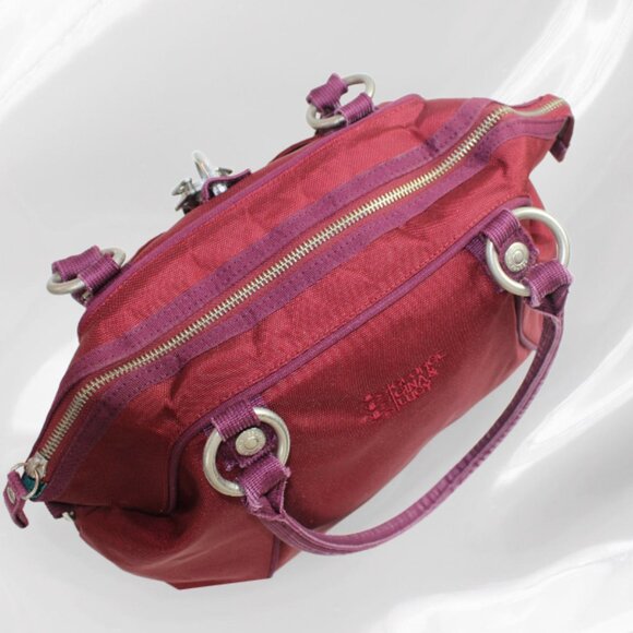 George Gina & Lucy All Sm; Les Maroon Plum Canvas Nylon RFID Satchel - Picture 5 of 11